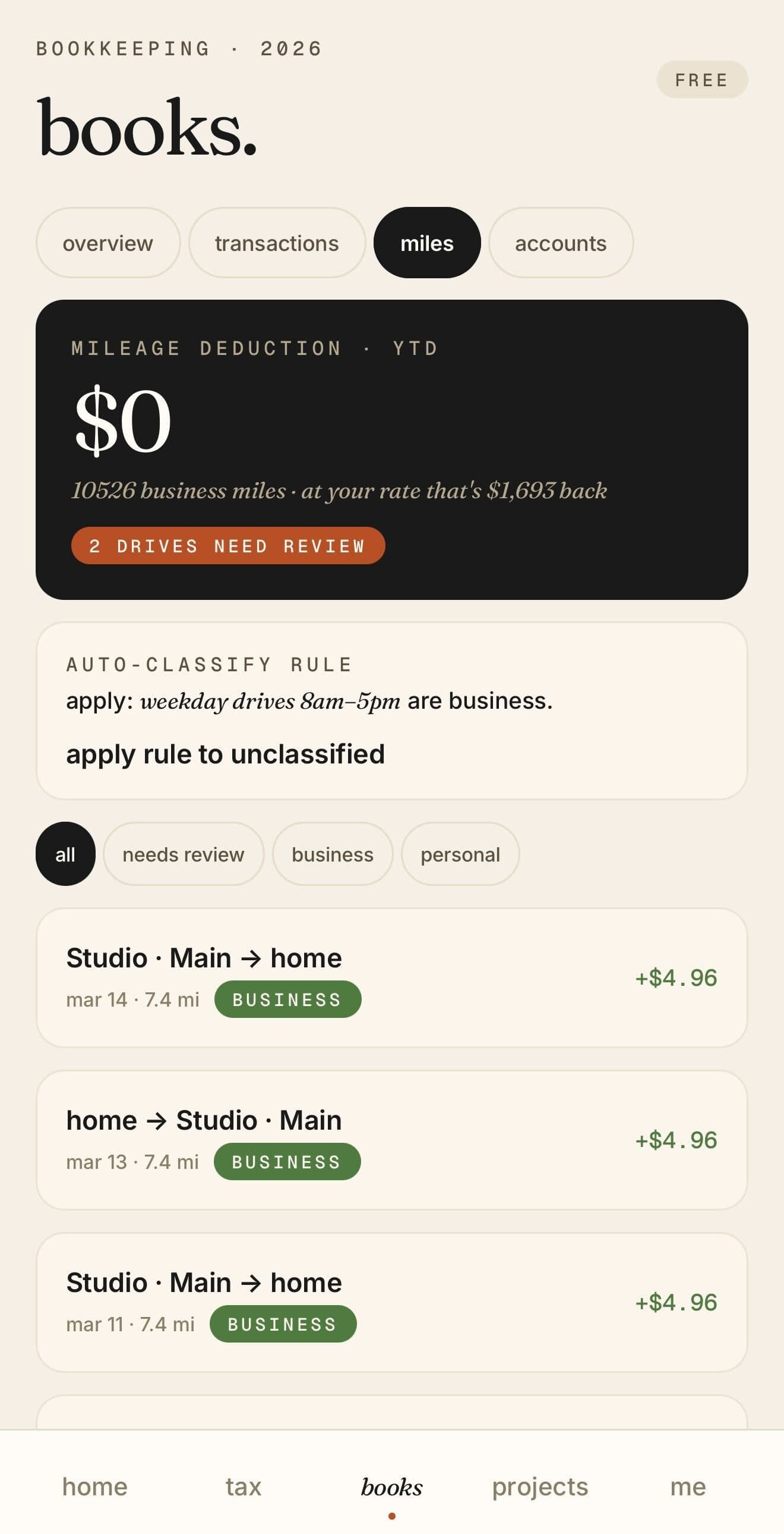 teni app — booksMileage