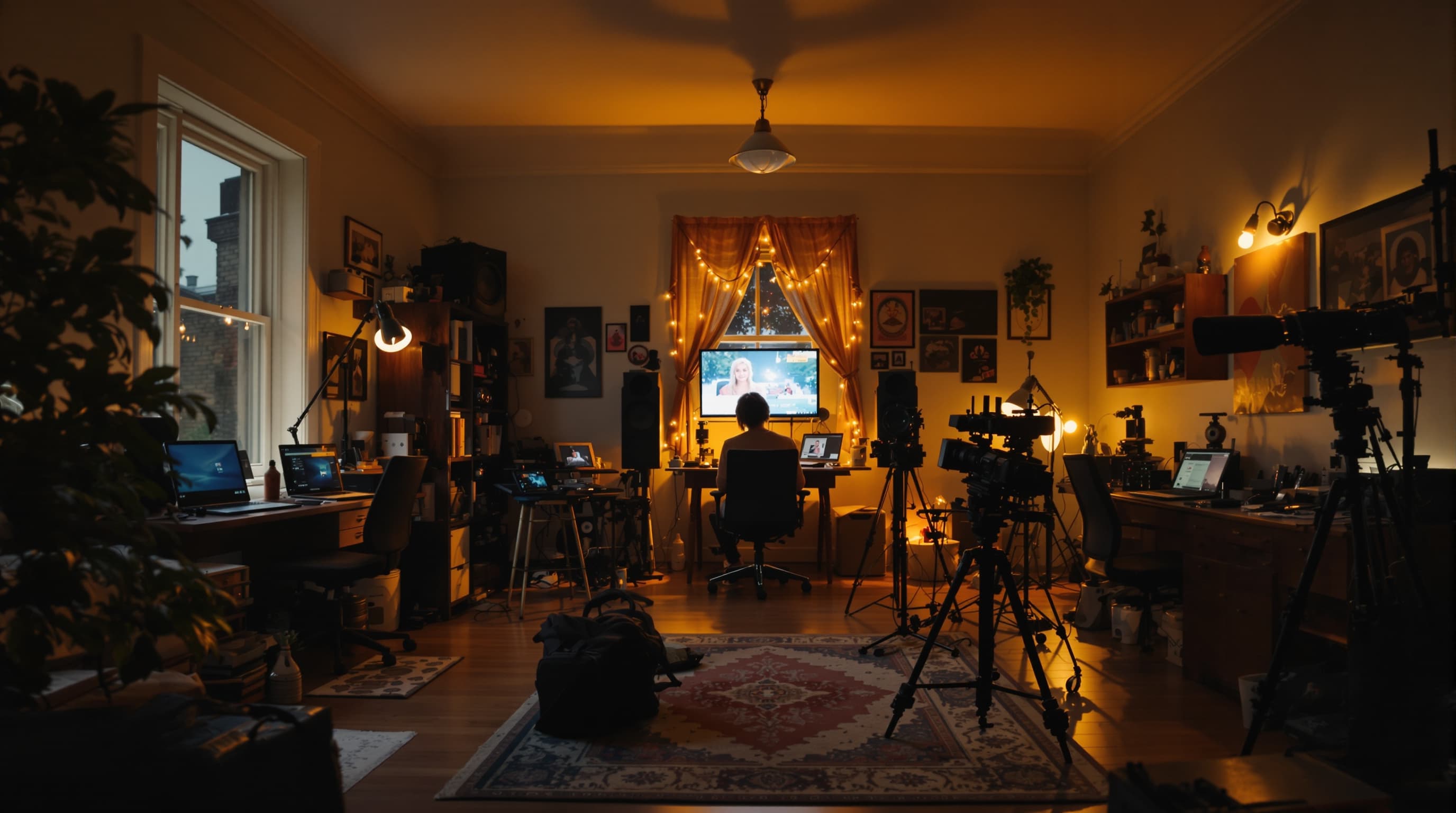 creator studio at dusk